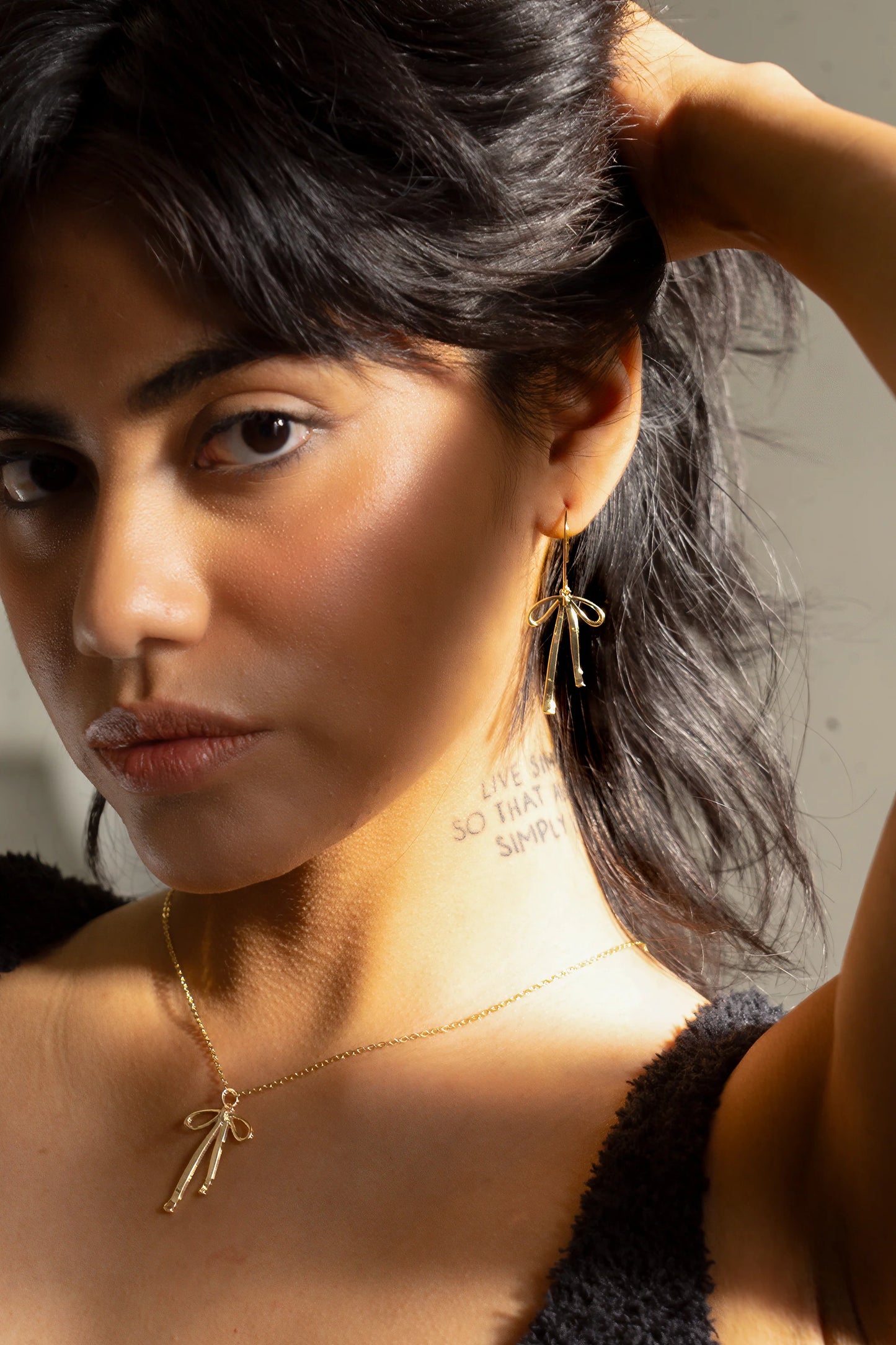 Gold Bad to the Bow Necklace