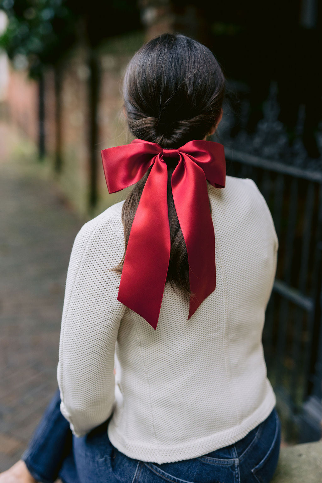 Oversized Bailee Signature Satin Bow Barrette