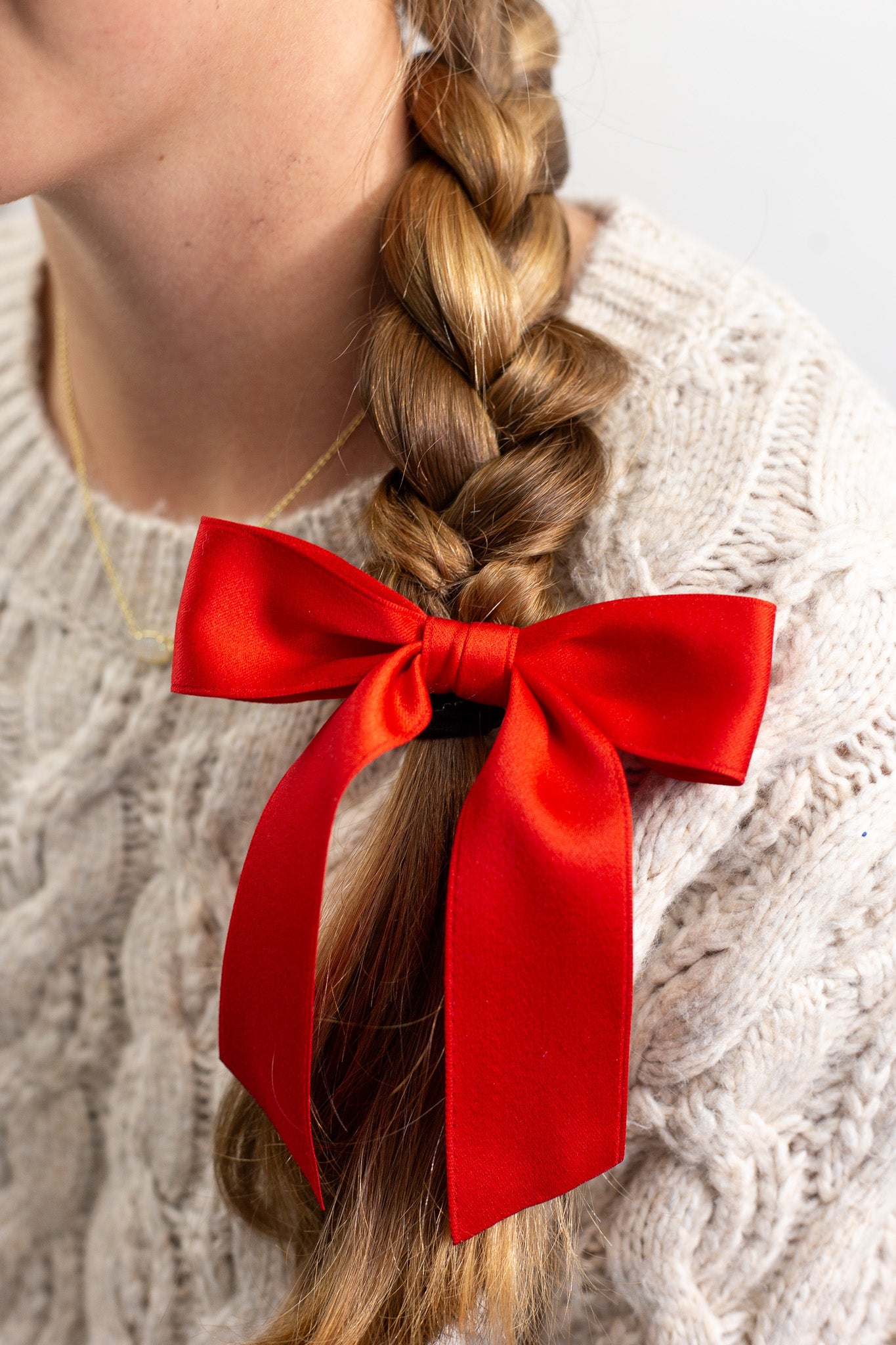 Delora Matte Satin Bow