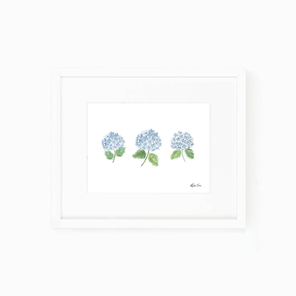 Blue Hydrangeas Art Print