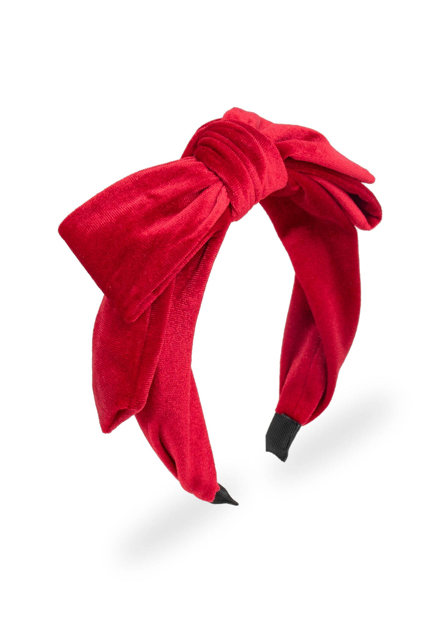 Red Lydia Velvet Bow Headband