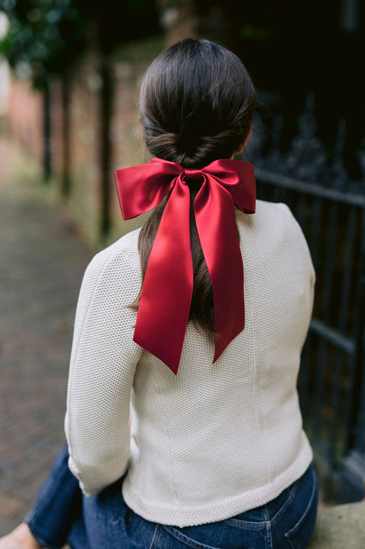 Oversized Bailee Signature Satin Bow Barrette