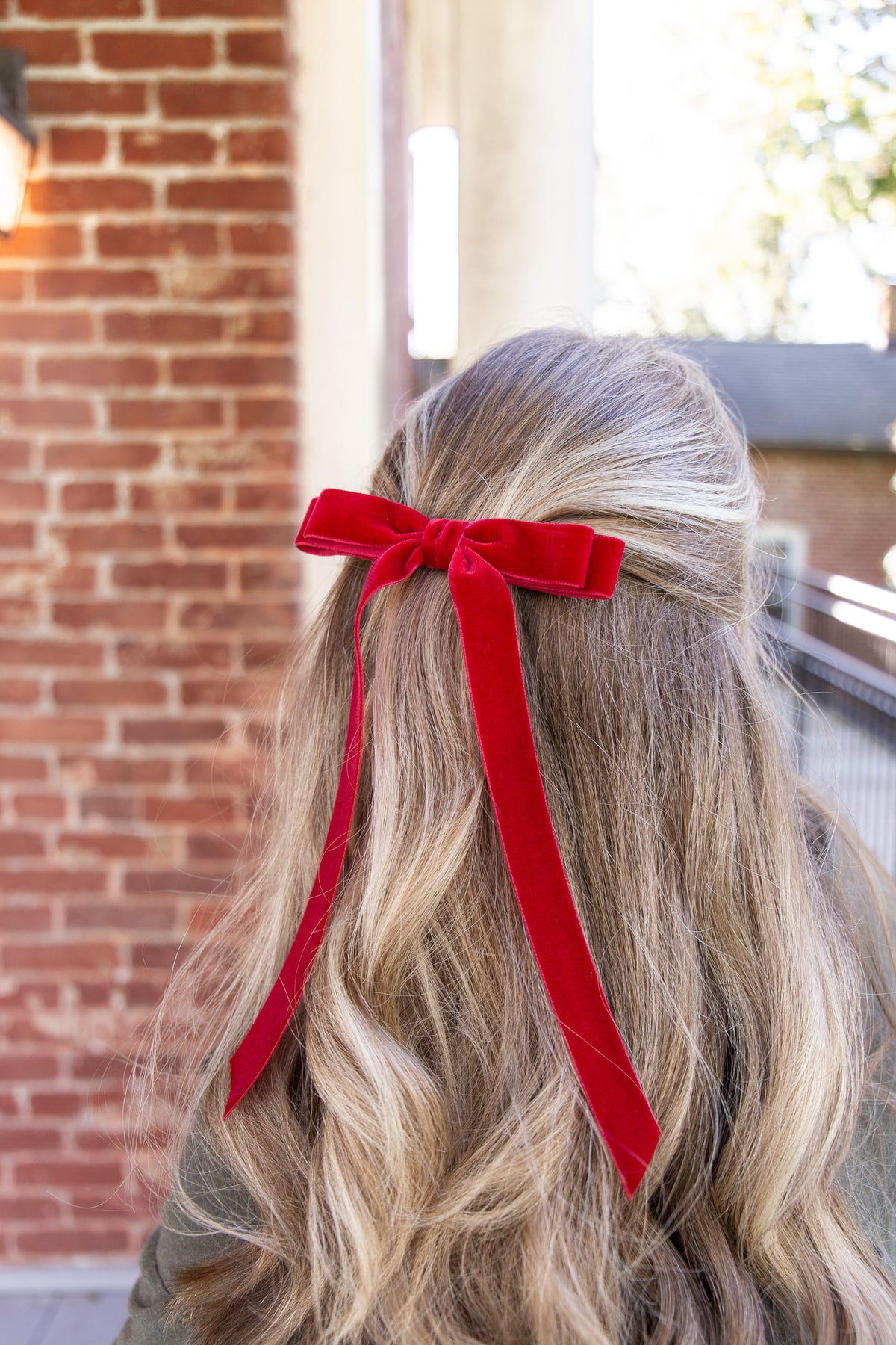 Alice Velvet Hair Bow Barrette by Grace & Grandeur Bow Company display picture 1