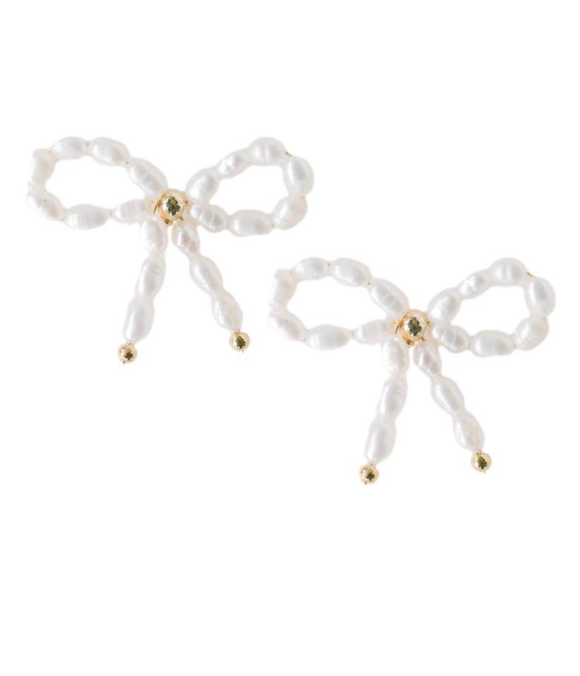 Petite Pearl Bow Earrings